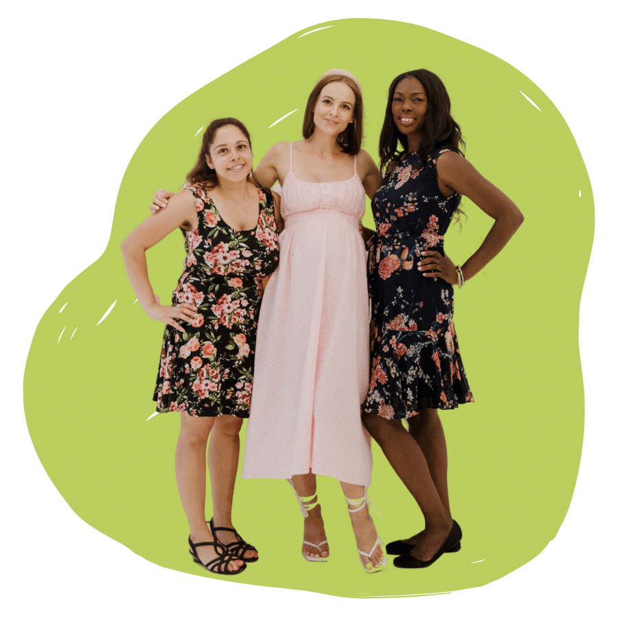 a group of women posing for a picture